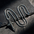 Structured Alloy Cross Necklace