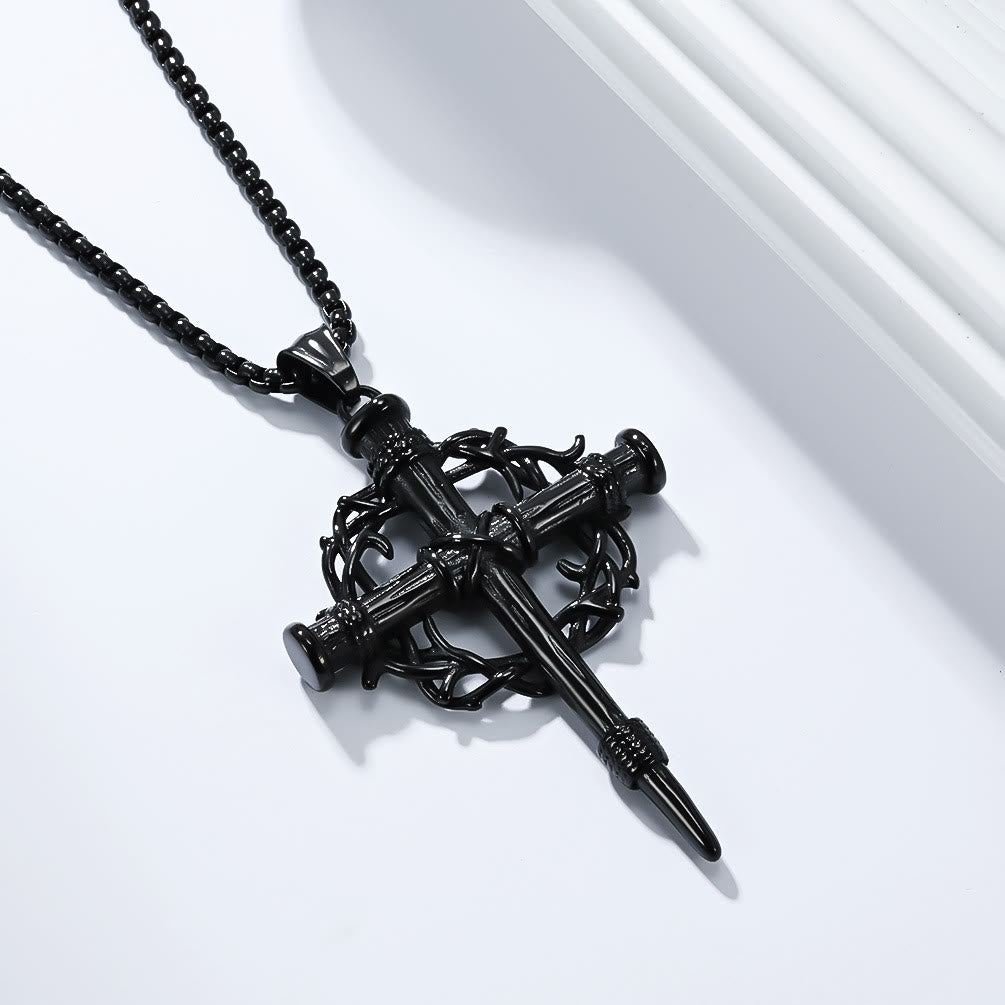 Three-Style Cross with Thron Necklace