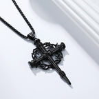 Three-Style Cross with Thron Necklace