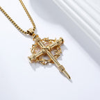 Three-Style Cross with Thron Necklace
