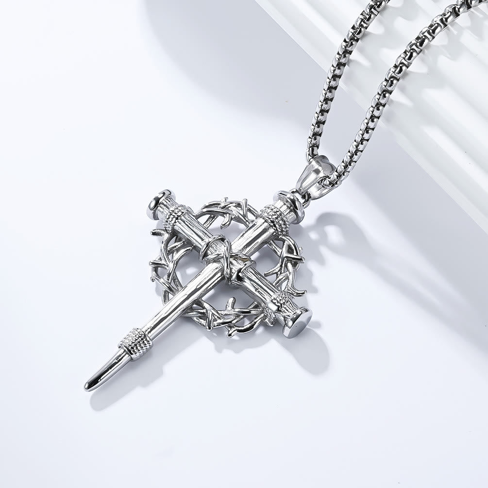 Three-Style Cross with Thron Necklace