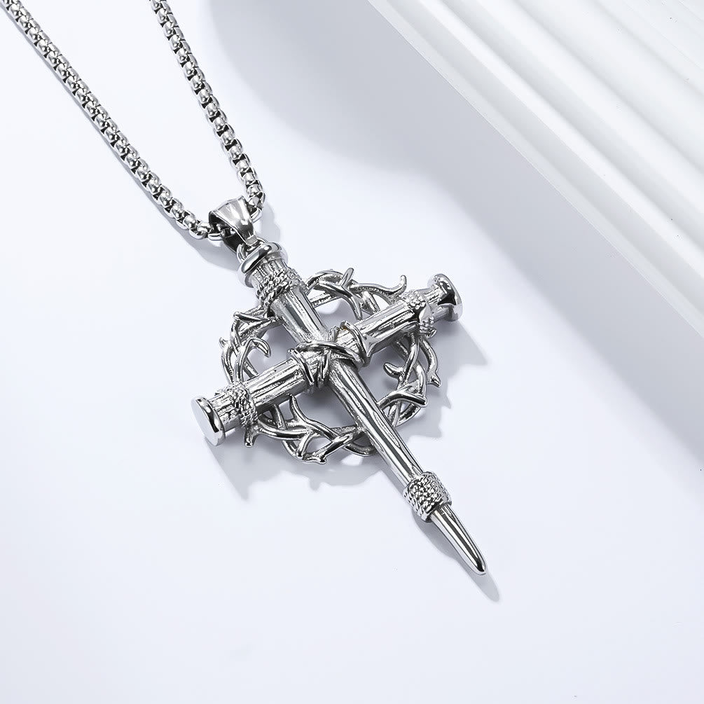 Three-Style Cross with Thron Necklace