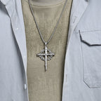 Three-Style Cross with Thron Necklace