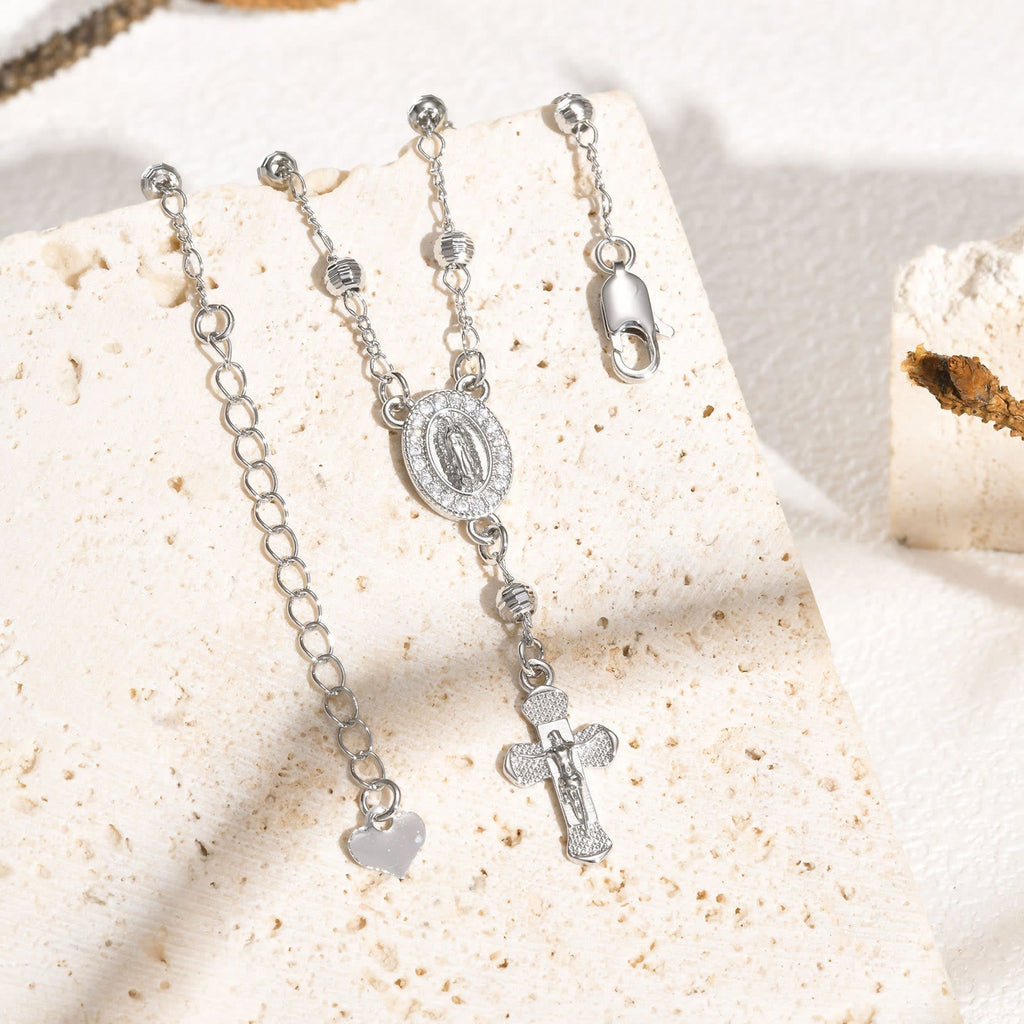 Our Lady & Crucifix Pendant Bracelet