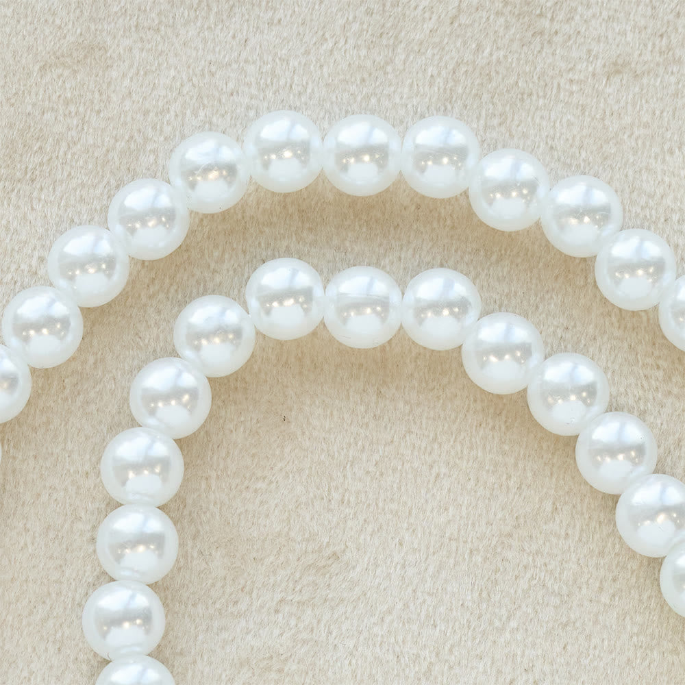 Elegant Beaded Strand Cross Charm Toggle Necklace