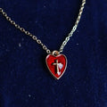 Matching Heart & Cross Charm Necklace & Earrings