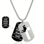 Polished Metal Cross Cutout & Engraved Verse Necklace