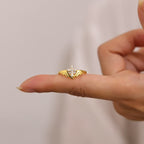 Silver Cross Wing Ring with Cubic Zirconia Accents