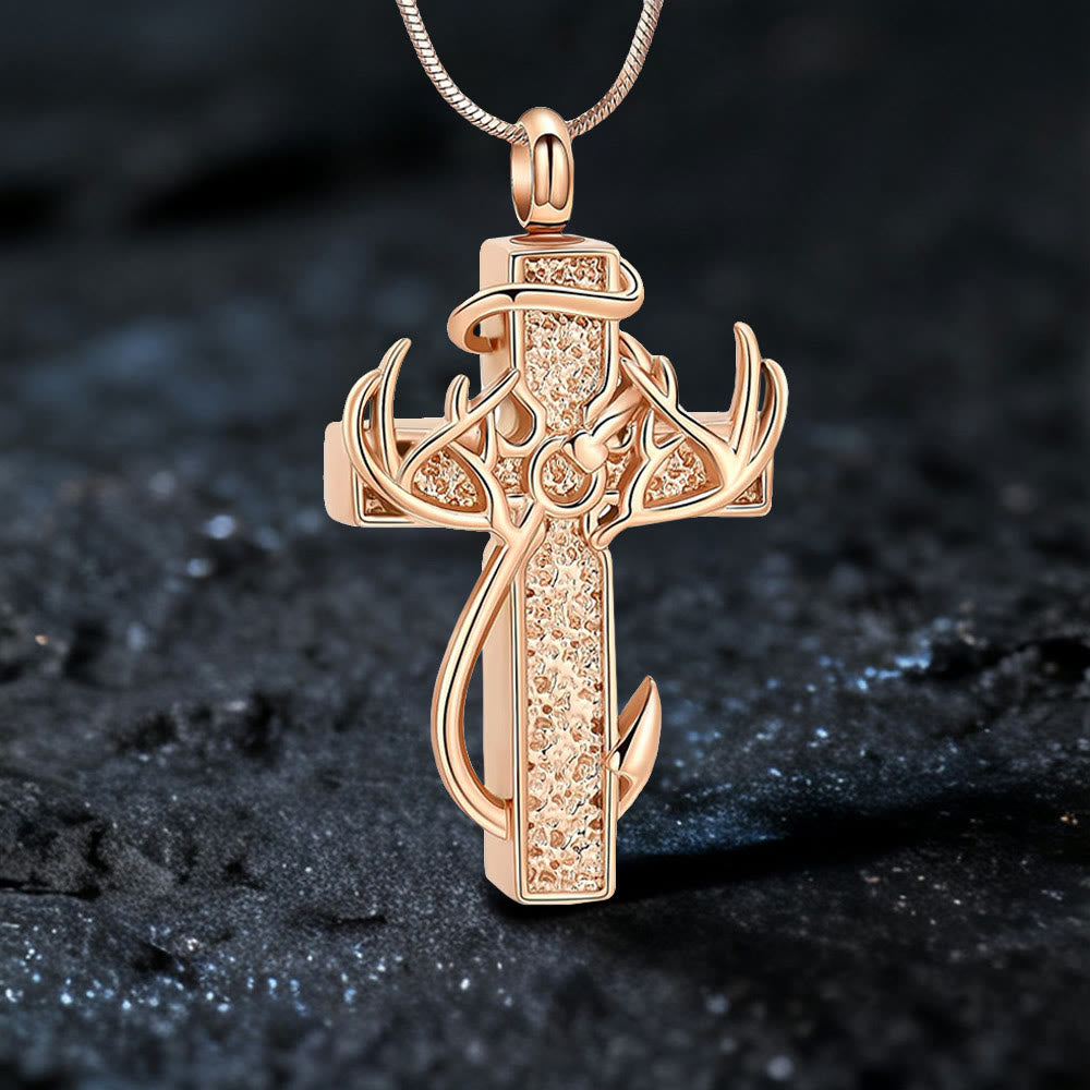 Hunting & Fishing Cross Pendant Necklace