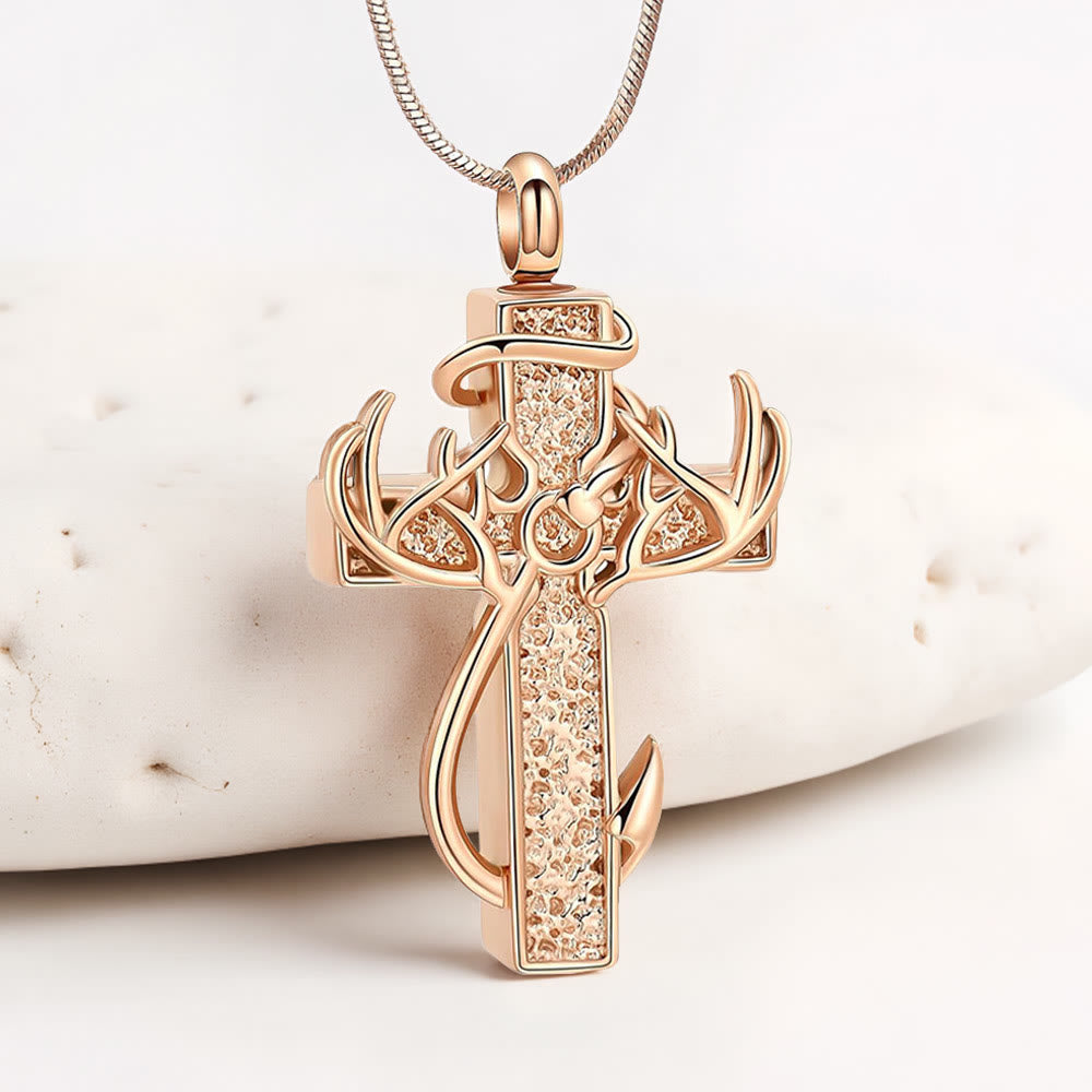 Hunting & Fishing Cross Pendant Necklace