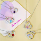 Sacred Heart Cross Necklace with Colored Accent