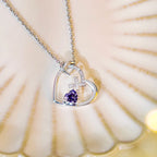 Sacred Heart Cross Necklace with Colored Accent