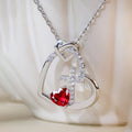 Sacred Heart Cross Necklace with Colored Accent
