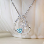 Sacred Heart Cross Necklace with Colored Accent