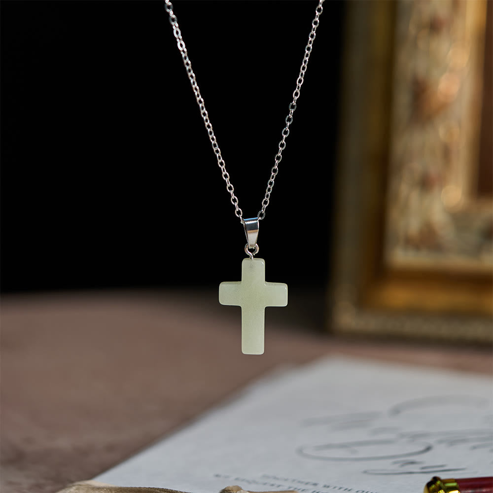 Glow-in-the-Dark Cross Necklace with Friendship Message Card