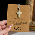 Glow-in-the-Dark Cross Necklace with Friendship Message Card