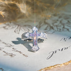 Central Cross Motif Ring with Cubic Zirconia Accents