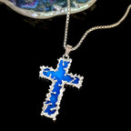 3-Color Luminous Cross Necklace & Beaded Bracelet Set