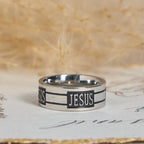 Bold JESUS Lettering Metal Ring
