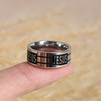 Bold JESUS Lettering Metal Ring