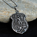 Dark Antiqued St. Michael Necklace