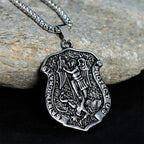 Dark Antiqued St. Michael Necklace