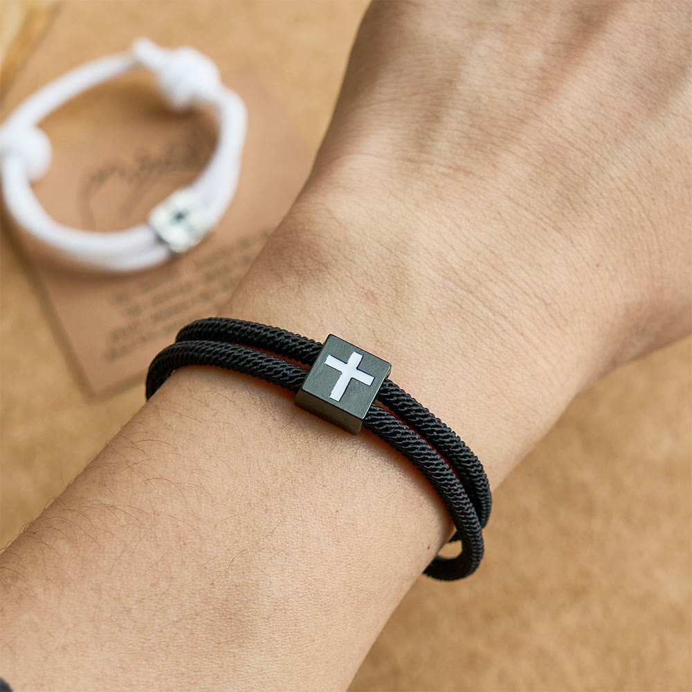 Milano Rope Cross Bracelet with Gift Card