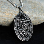 St. Michael Defend Us in the Battle Oval Medallion Necklace