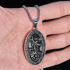 St. Michael Defend Us in the Battle Oval Medallion Necklace