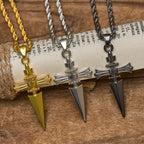 Cross-Dagger Fusion Shape Pendant Necklace