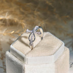 Golden/Silver Mobius Cross Ring