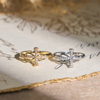 Golden/Silver Mobius Cross Ring
