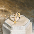 Golden/Silver Mobius Cross Ring