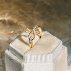 Golden/Silver Mobius Cross Ring