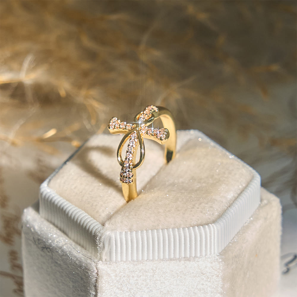 Golden/Silver Mobius Cross Ring