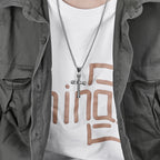 Twisted Texture Cross Pendant Necklace
