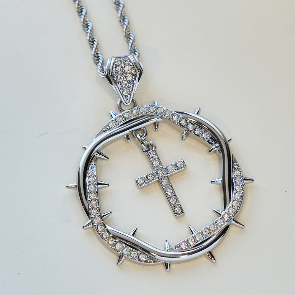 Thorn Crown & Cross Pendant