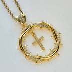 Thorn Crown & Cross Pendant