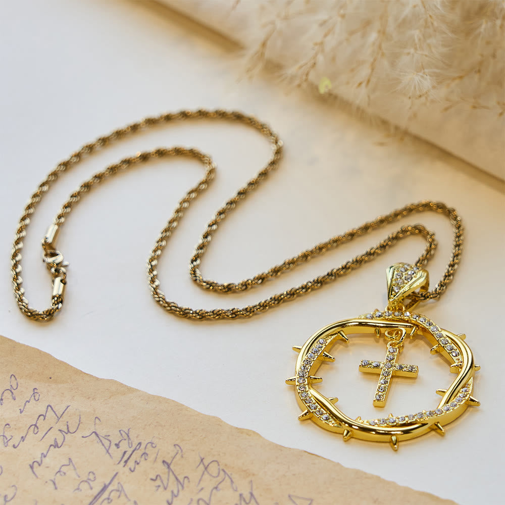 Thorn Crown & Cross Pendant