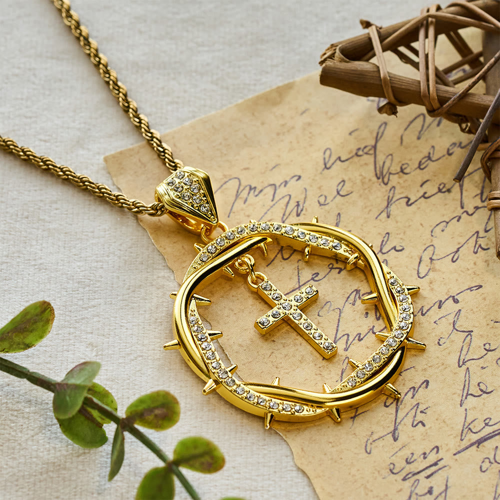 Thorn Crown & Cross Pendant