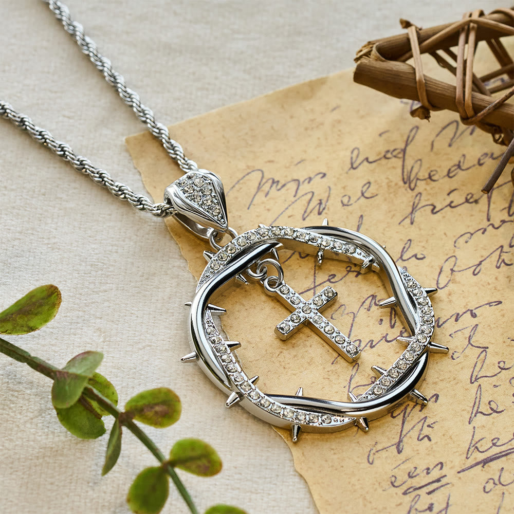 Thorn Crown & Cross Pendant
