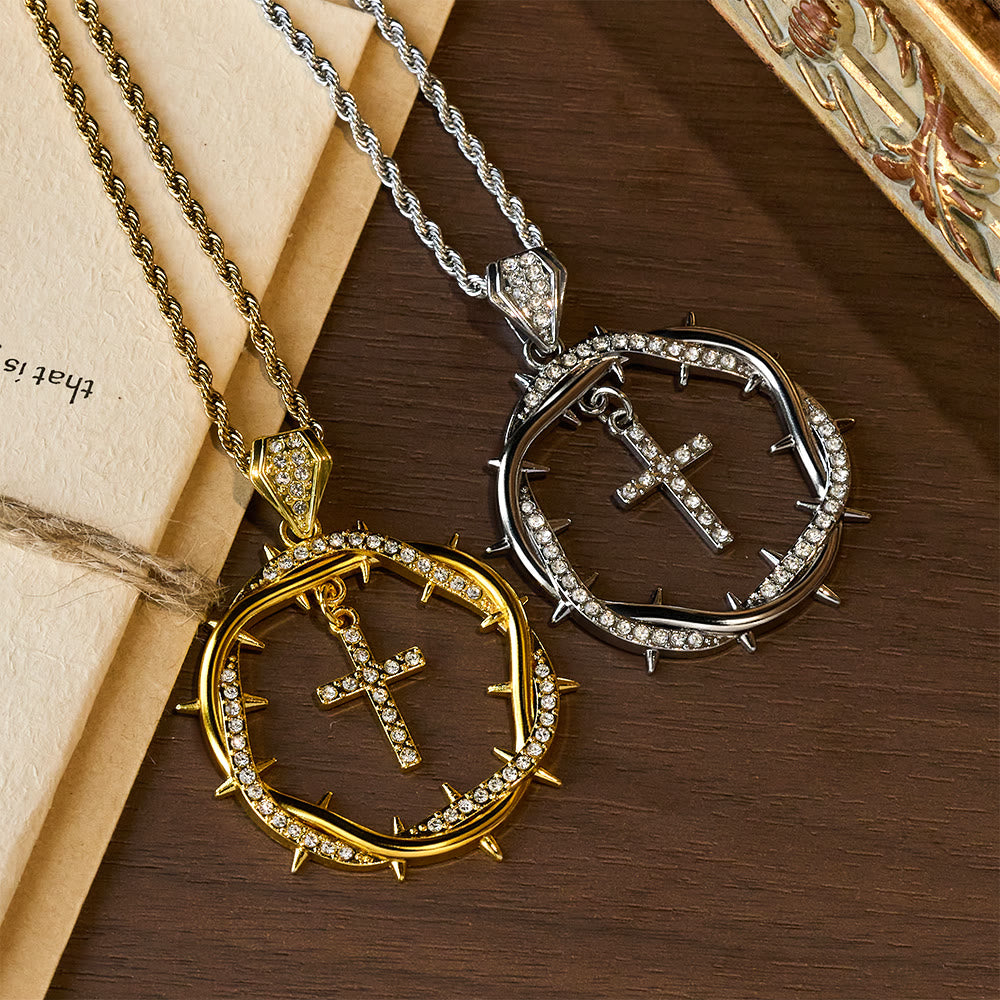 Thorn Crown & Cross Pendant