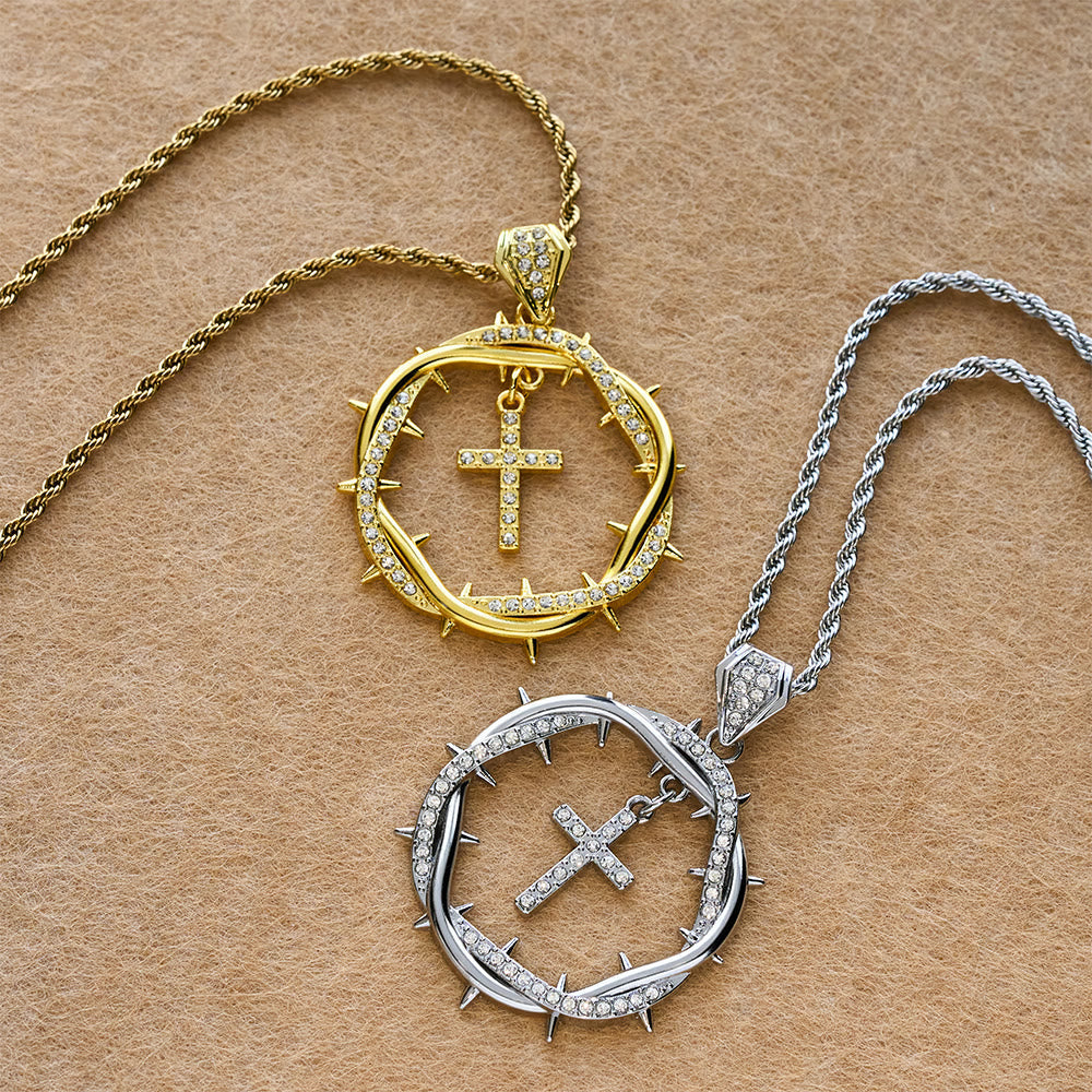 Thorn Crown & Cross Pendant