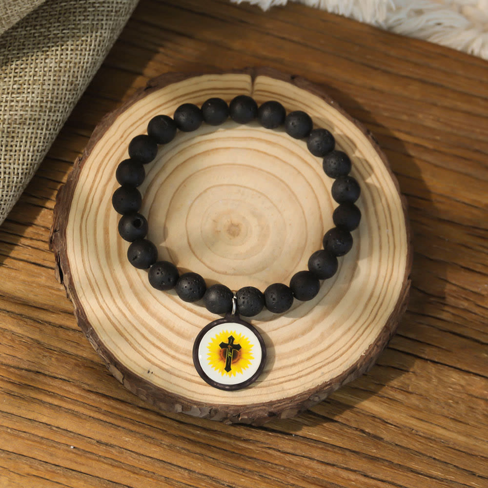 NFC-Enabled Natural Stone Bible Verse Bracelet