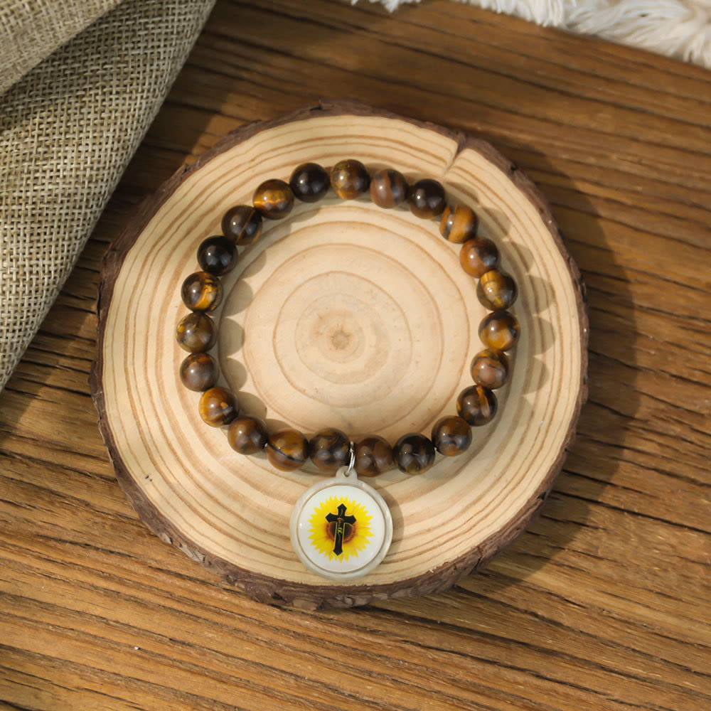 NFC-Enabled Natural Stone Bible Verse Bracelet