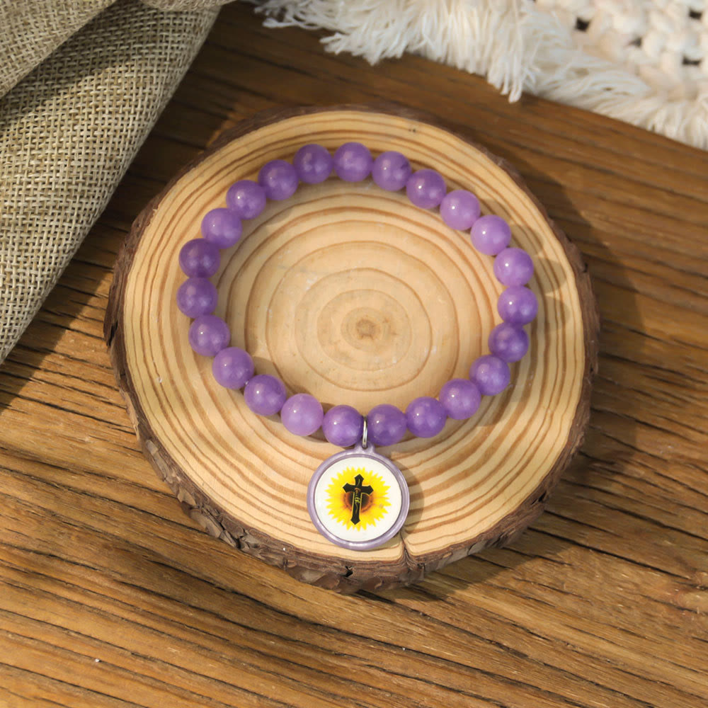 NFC-Enabled Natural Stone Bible Verse Bracelet