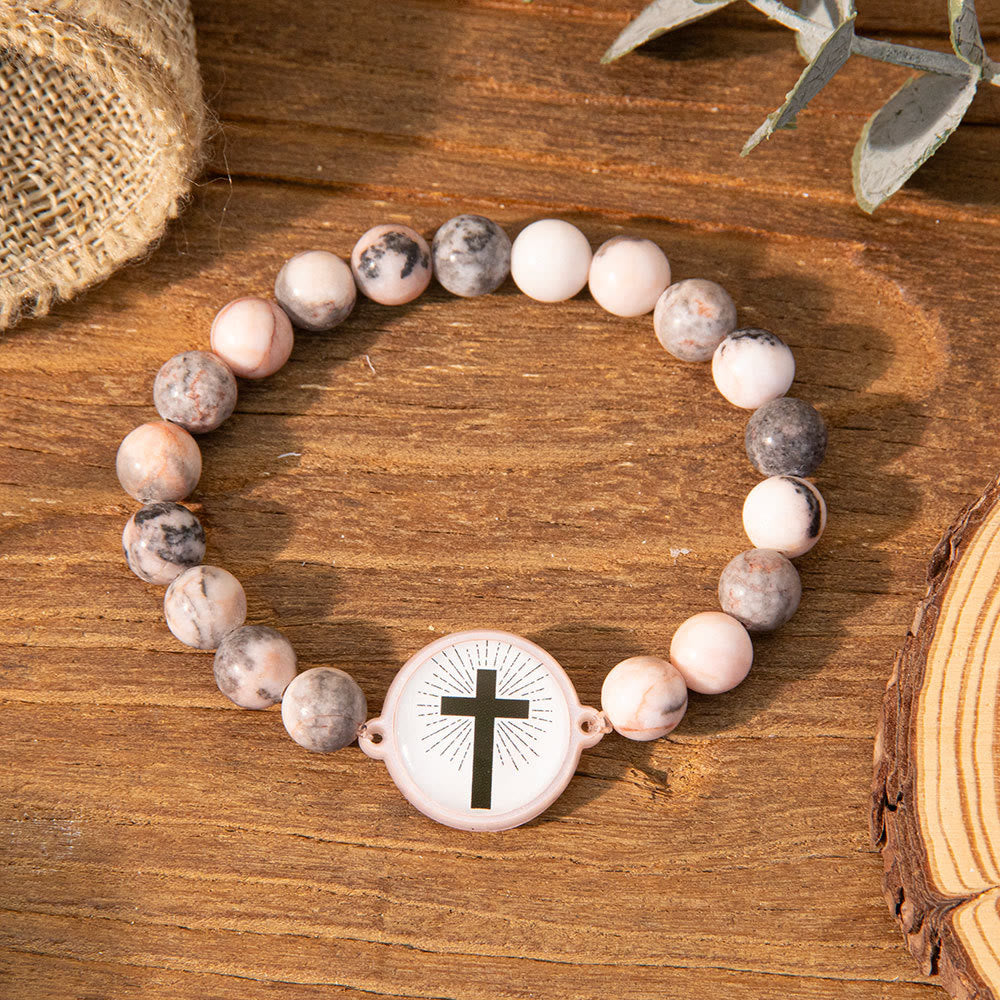 NFC-Enabled Natural Stone Bible Verse Bracelet