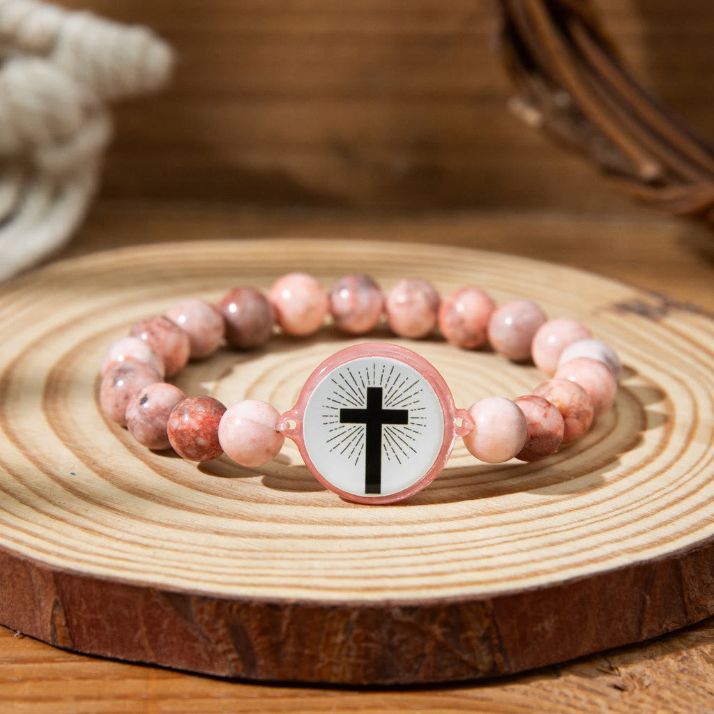 NFC-Enabled Natural Stone Bible Verse Bracelet