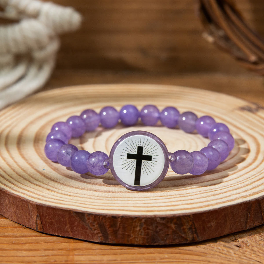 NFC-Enabled Natural Stone Bible Verse Bracelet