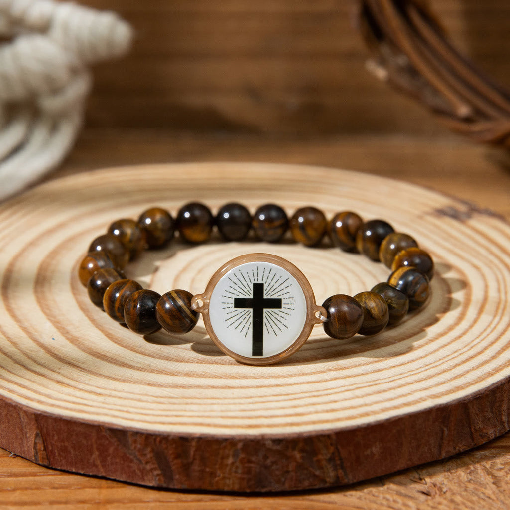NFC-Enabled Natural Stone Bible Verse Bracelet